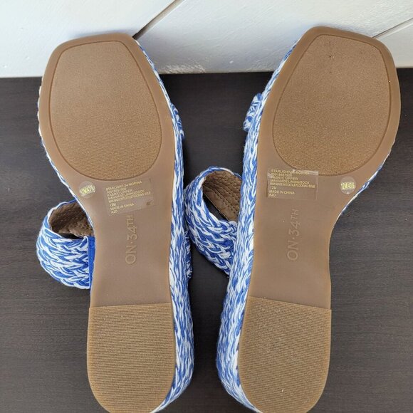 NEW ON-34TH Women's 12 Braided Raffia Platform Sandals  Dual Straps - Picture 7 of 9